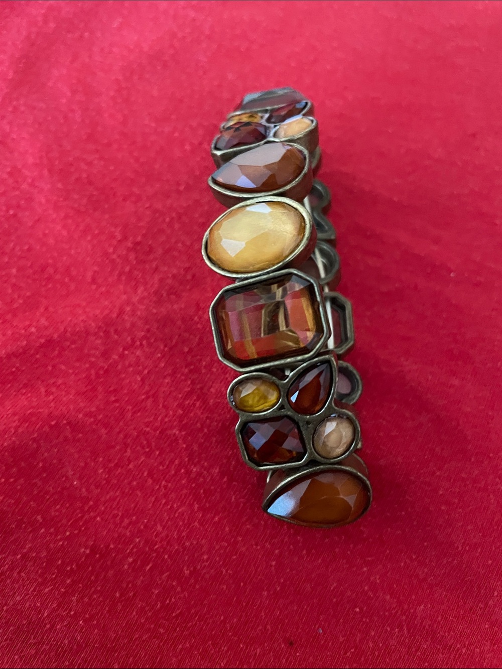 Fashion Jewelry Amber and Brown Multi-Stone Stretch Bracelet - Picture 6 of 6